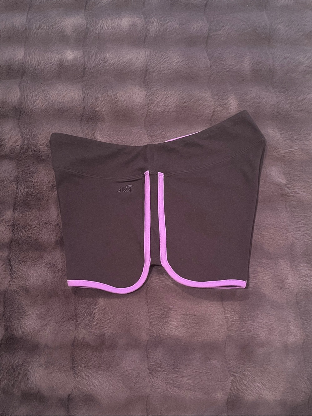 AVIA Active Shorts - Moisture Wicking - Black with Purple Trim - Small (S) - Picture 4 of 5